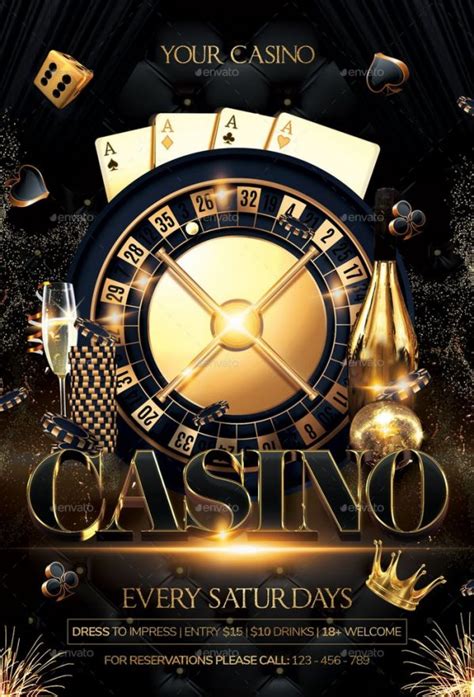 casino flyer template free  Instant Download